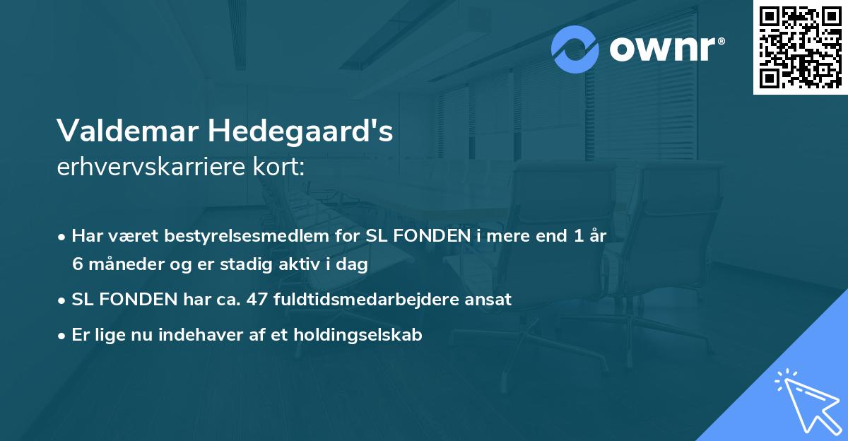 Valdemar Hedegaard's erhvervskarriere kort