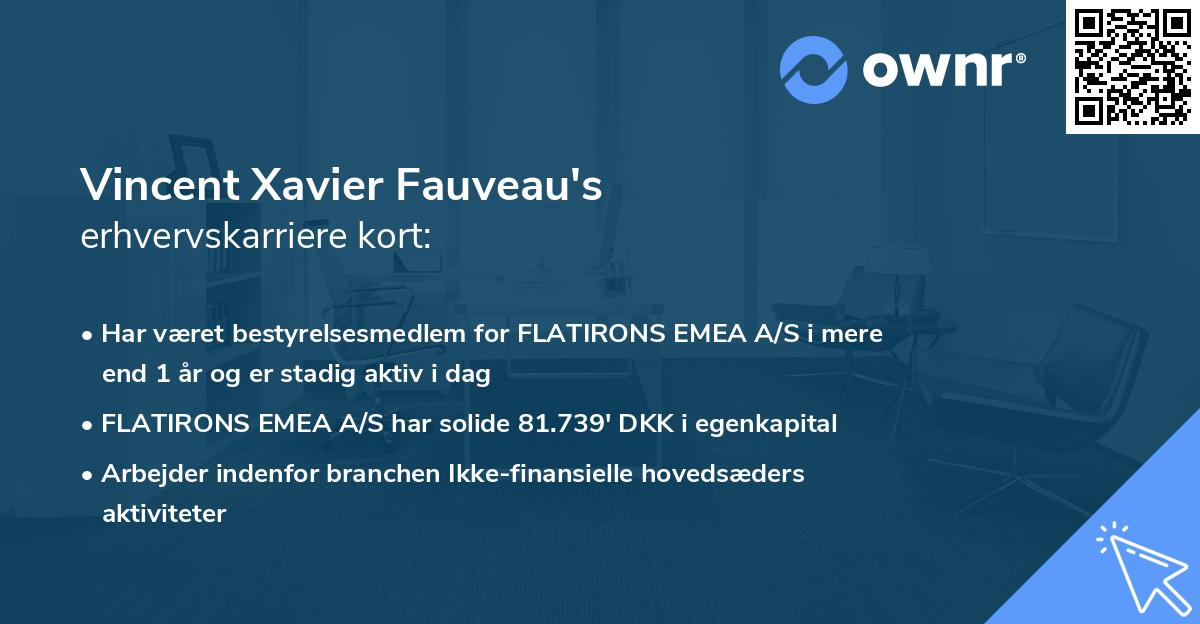 Vincent Xavier Fauveau's erhvervskarriere kort