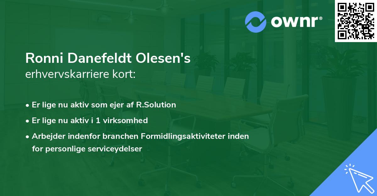 Ronni Danefeldt Olesen's erhvervskarriere kort