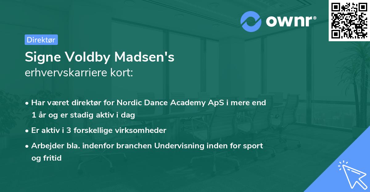 Signe Voldby Madsen's erhvervskarriere kort