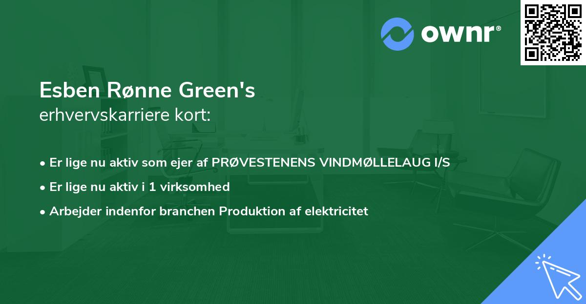 Esben Rønne Green's erhvervskarriere kort