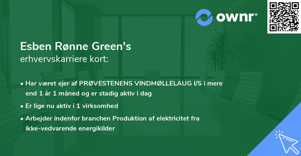 Esben Rønne Green's erhvervskarriere kort