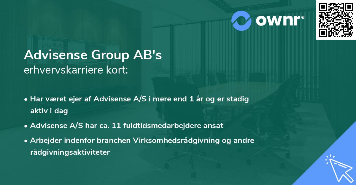 Advisense Group AB's erhvervskarriere kort