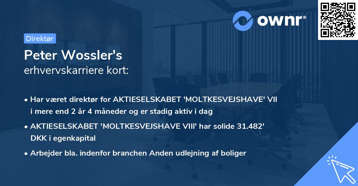 Peter Wossler's erhvervskarriere kort