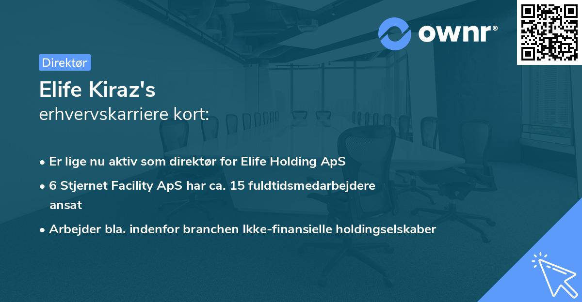 Elife Kiraz's erhvervskarriere kort