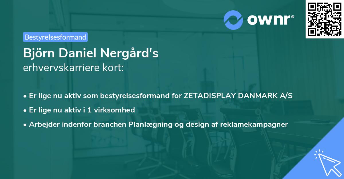 Björn Daniel Nergård's erhvervskarriere kort