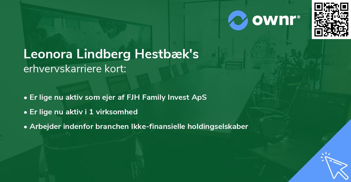 Leonora Lindberg Hestbæk's erhvervskarriere kort