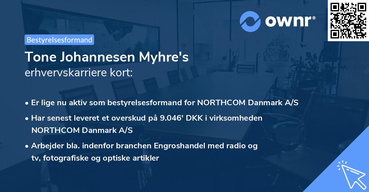 Tone Johannesen Myhre's erhvervskarriere kort