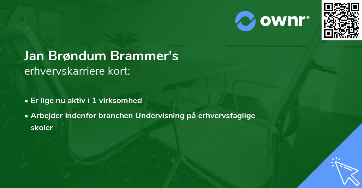 Jan Brøndum Brammer's erhvervskarriere kort