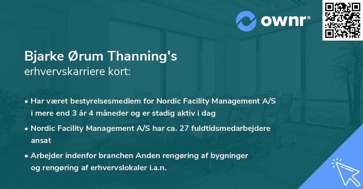 Bjarke Ørum Thanning's erhvervskarriere kort