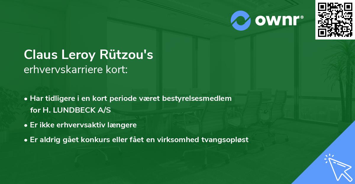 Claus Leroy Rützou's erhvervskarriere kort