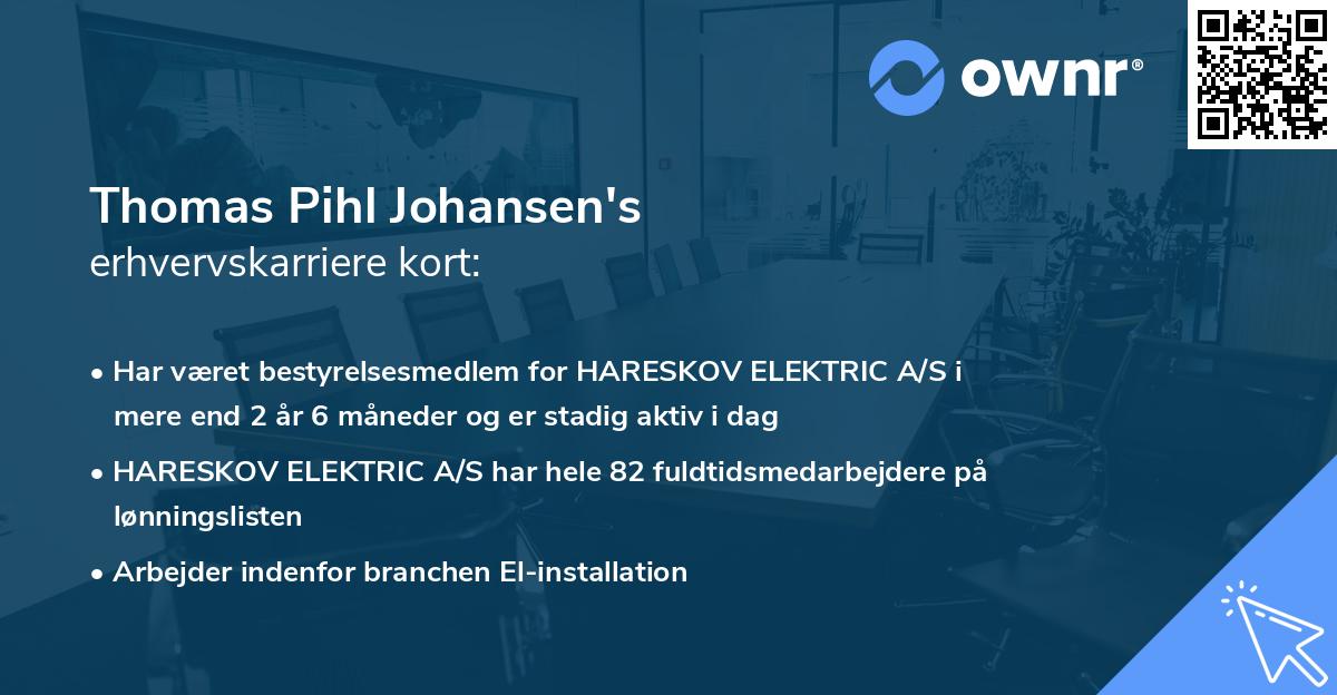Thomas Pihl Johansen's erhvervskarriere kort