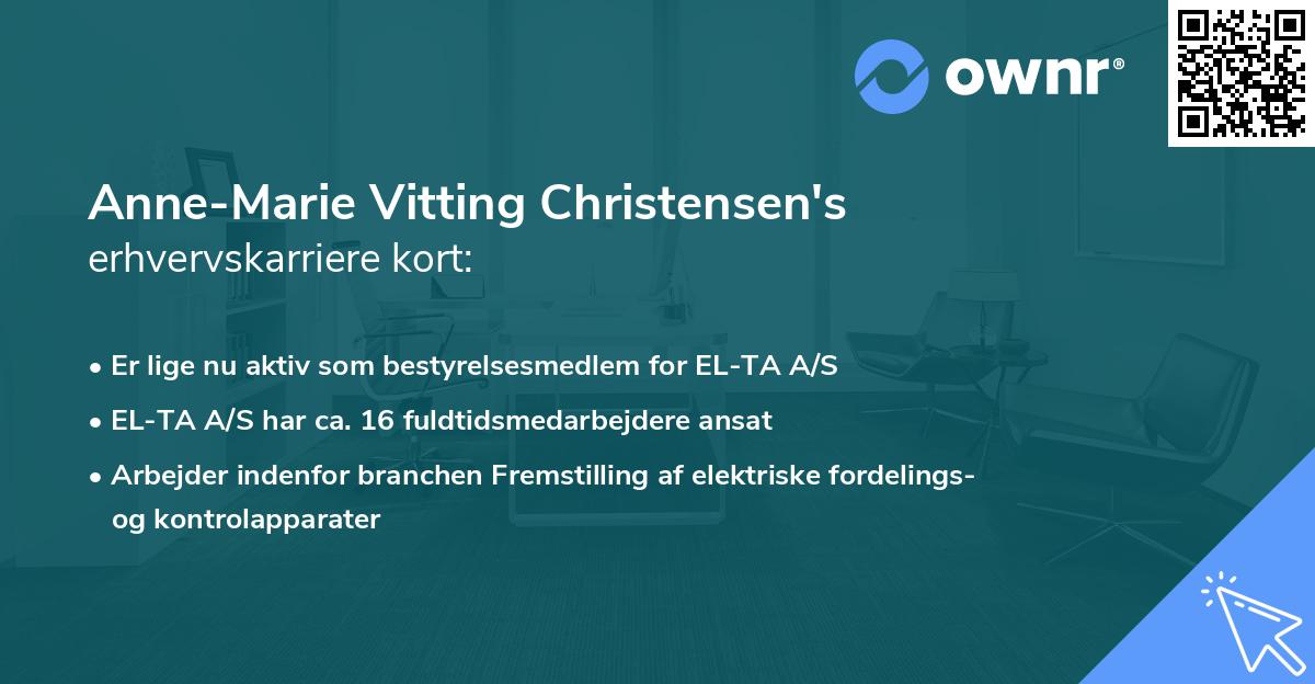 Anne-Marie Vitting Christensen's erhvervskarriere kort