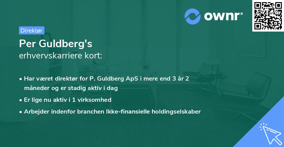 Per Guldberg's erhvervskarriere kort