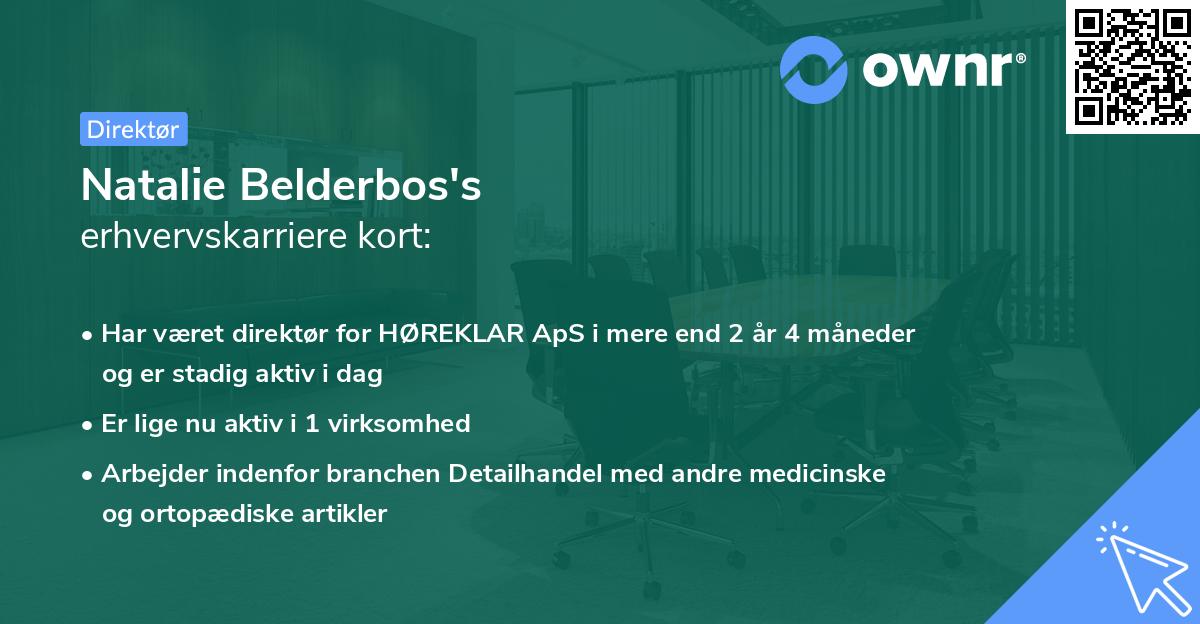 Natalie Belderbos's erhvervskarriere kort