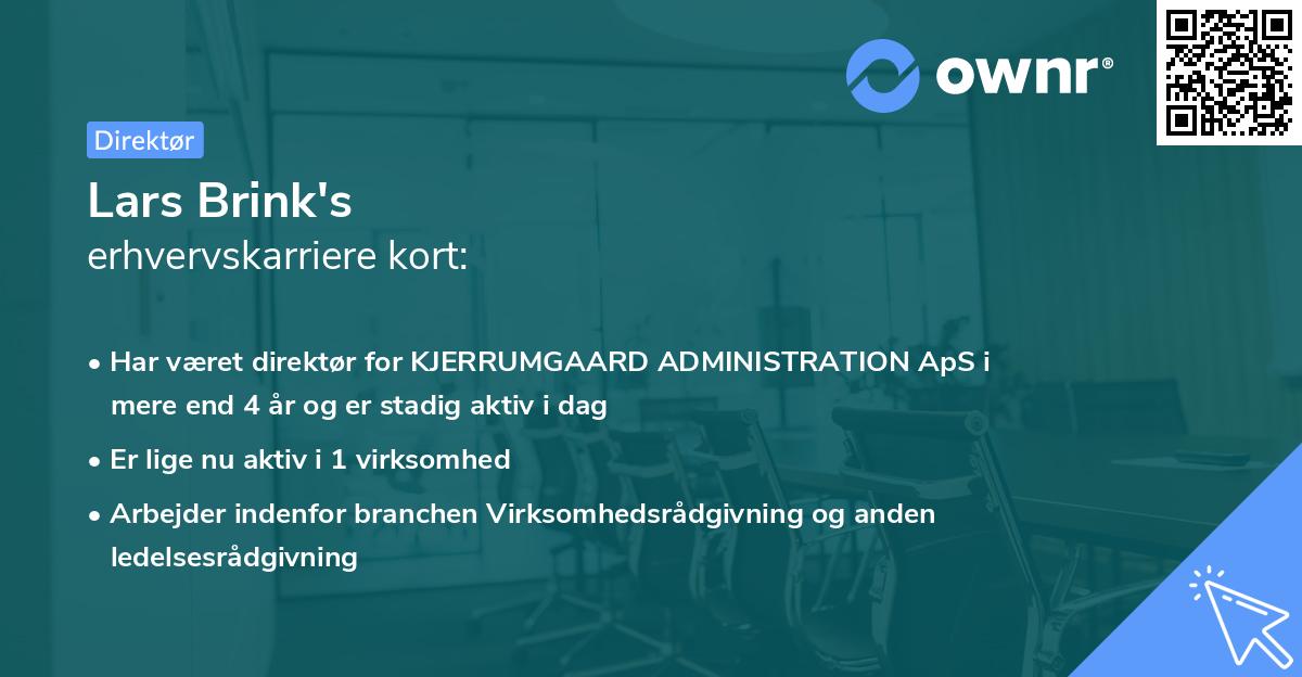 Lars Brink's erhvervskarriere kort