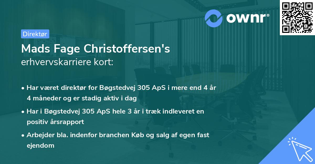 Mads Fage Christoffersen's erhvervskarriere kort