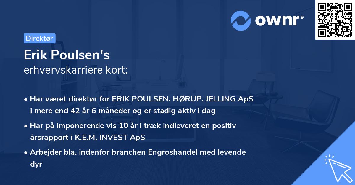 Erik Poulsen's erhvervskarriere kort