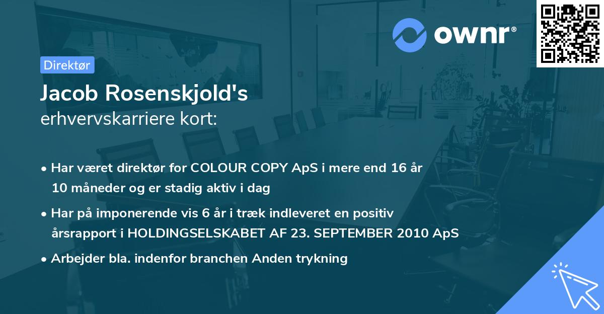 Jacob Rosenskjold's erhvervskarriere kort
