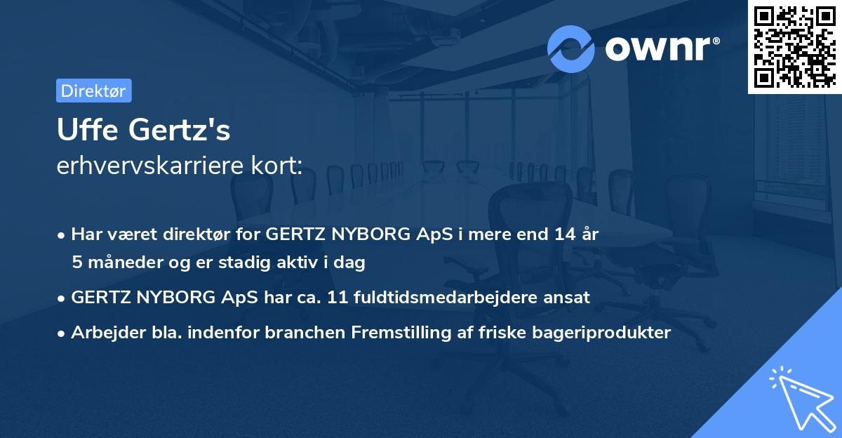 Uffe Gertz's erhvervskarriere kort