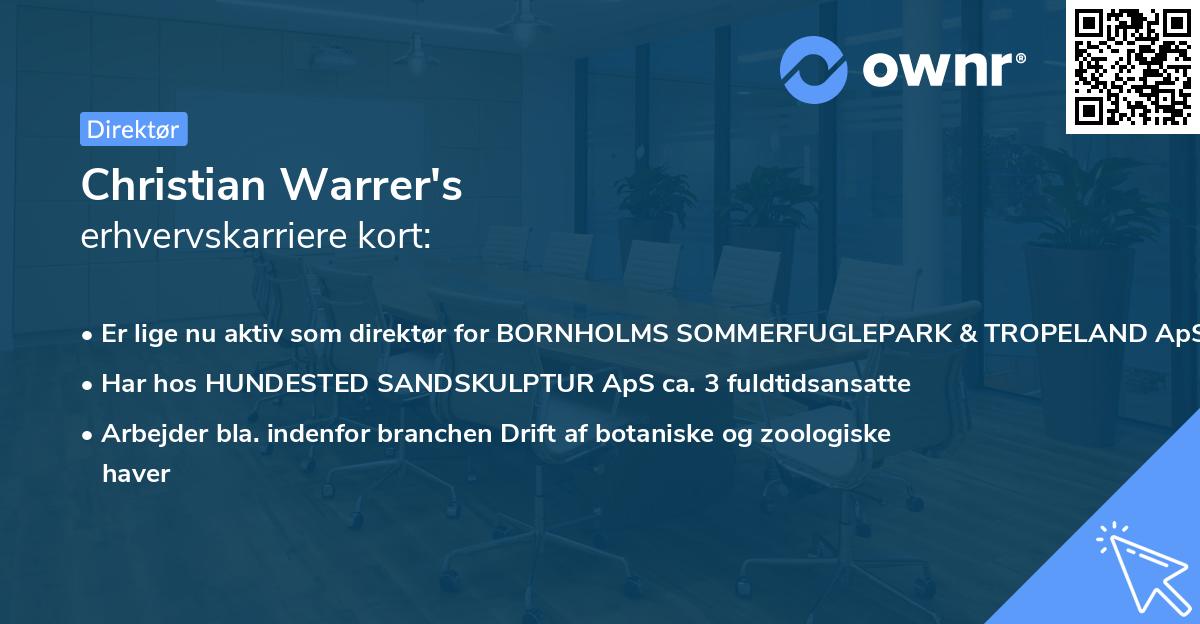 Christian Warrer's erhvervskarriere kort