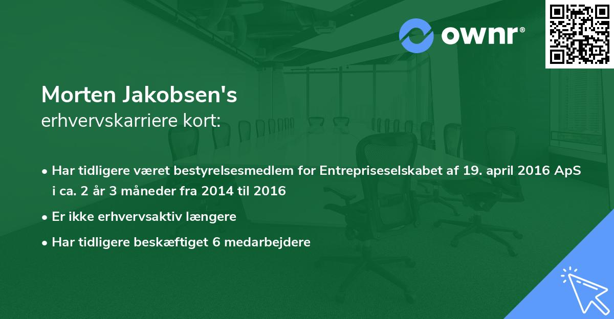 Morten Jakobsen's erhvervskarriere kort