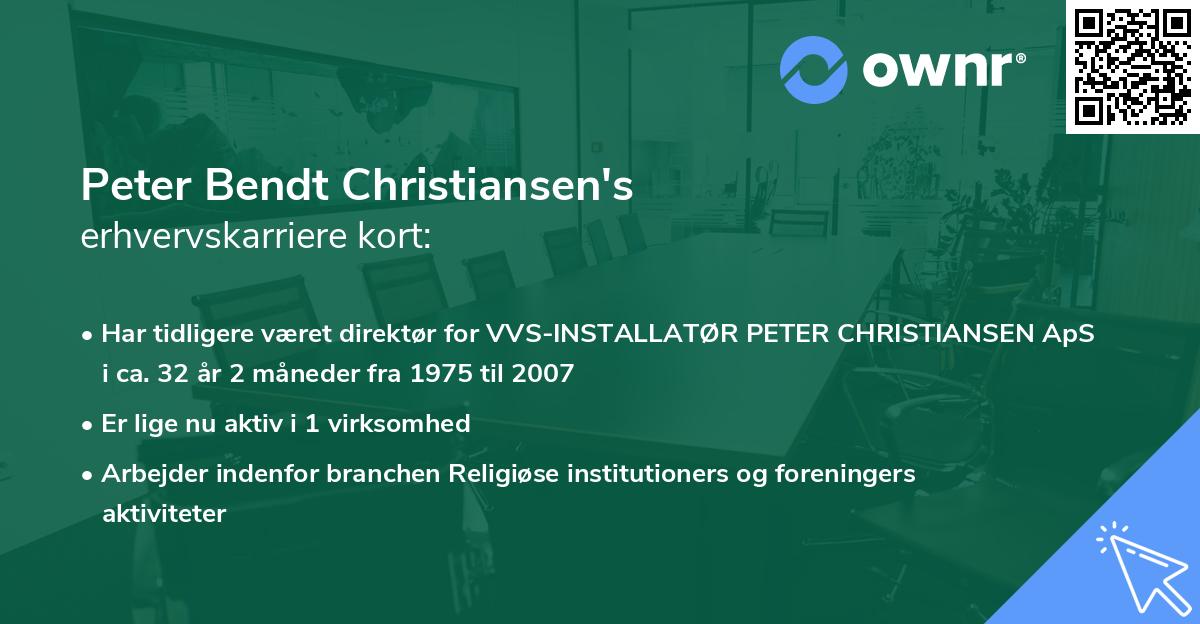 Peter Bendt Christiansen's erhvervskarriere kort