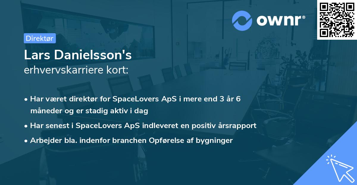 Lars Danielsson's erhvervskarriere kort