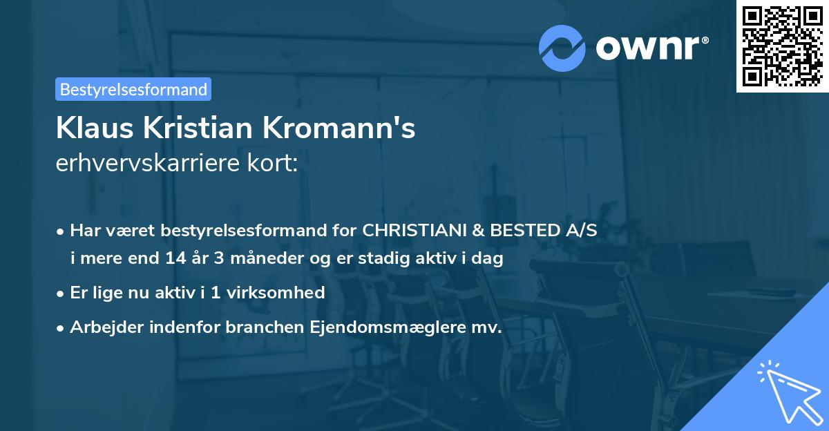 Klaus Kristian Kromann's erhvervskarriere kort