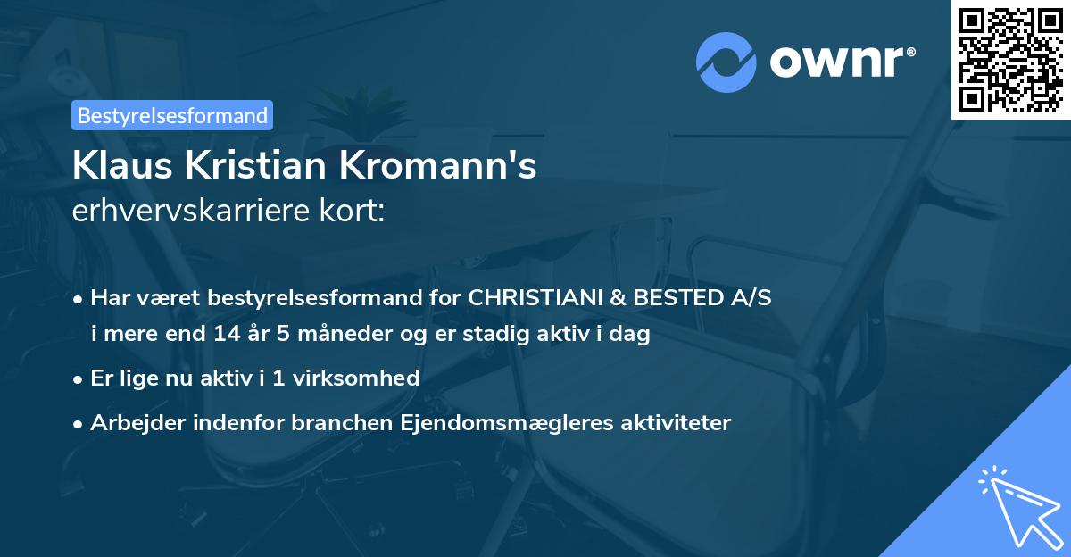 Klaus Kristian Kromann's erhvervskarriere kort