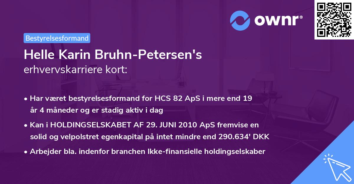 Helle Karin Bruhn-Petersen's erhvervskarriere kort