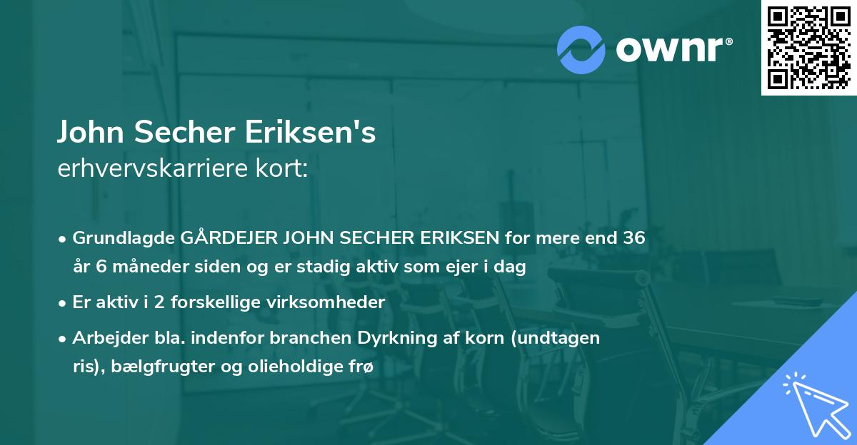 John Secher Eriksen's erhvervskarriere kort