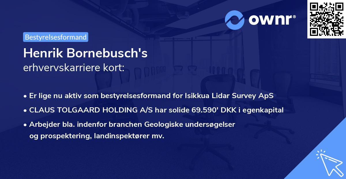 Henrik Bornebusch's erhvervskarriere kort