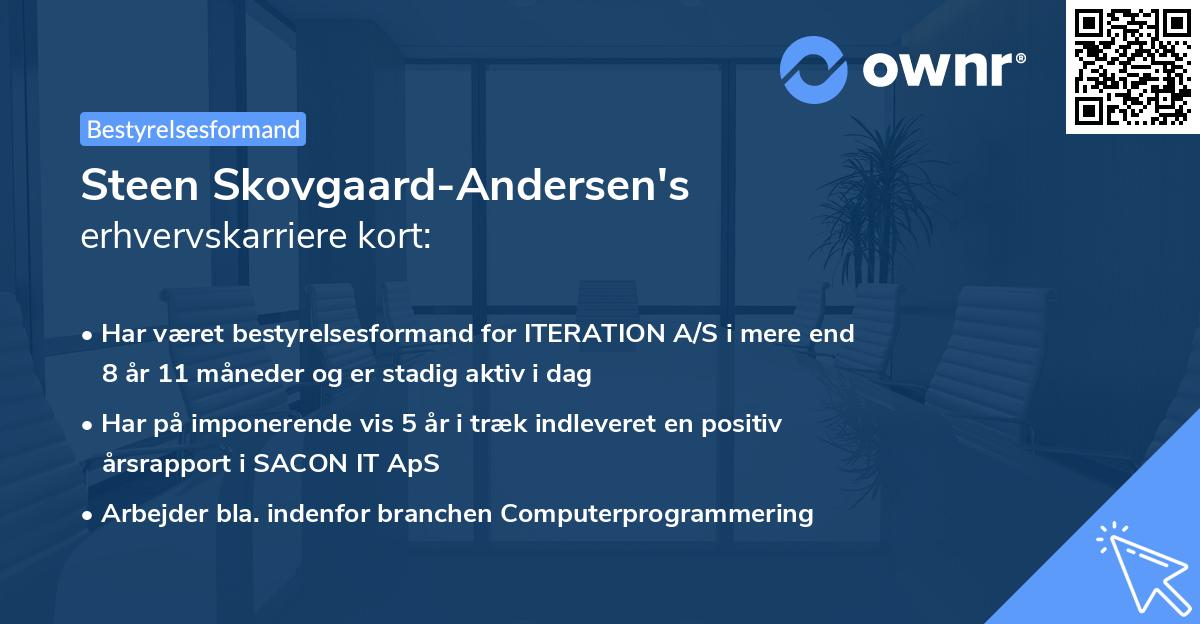 Steen Skovgaard-Andersen's erhvervskarriere kort