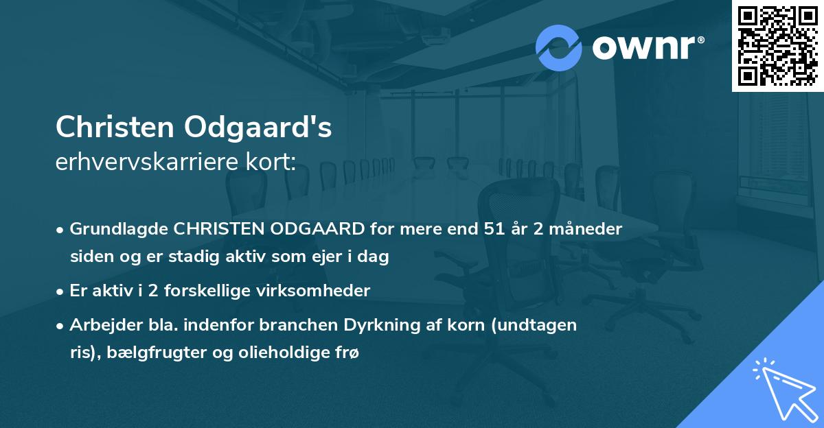 Christen Odgaard's erhvervskarriere kort