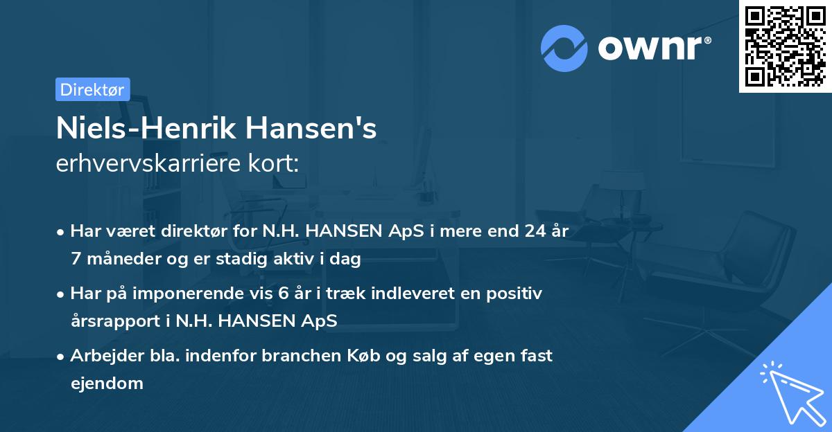 Niels-Henrik Hansen's erhvervskarriere kort