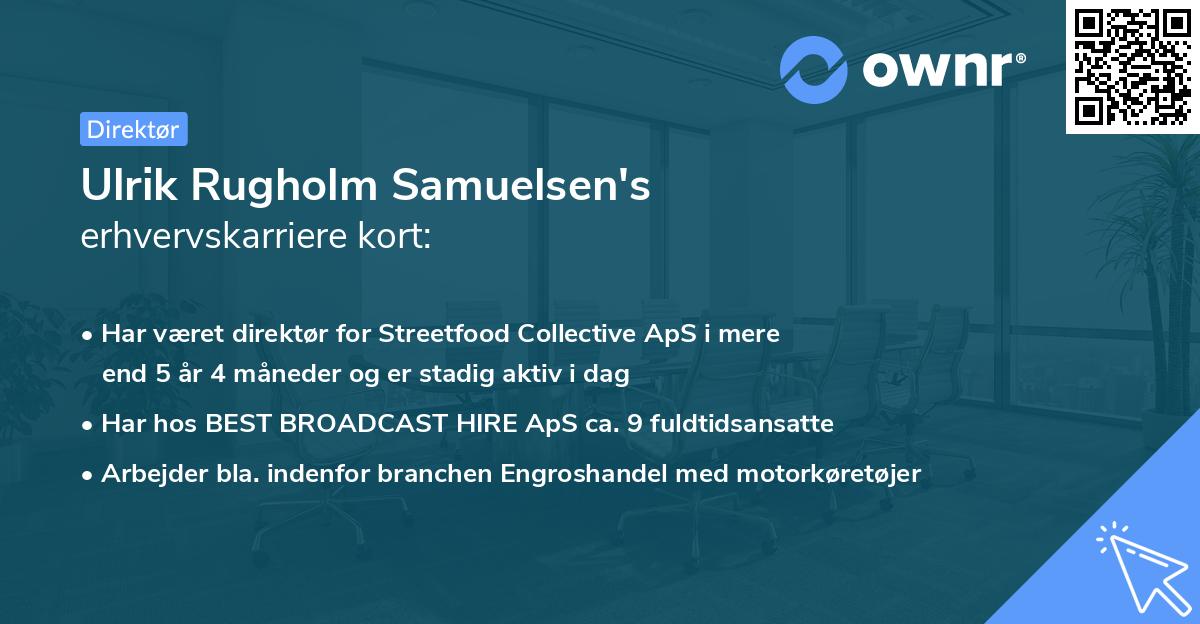 Ulrik Rugholm Samuelsen's erhvervskarriere kort