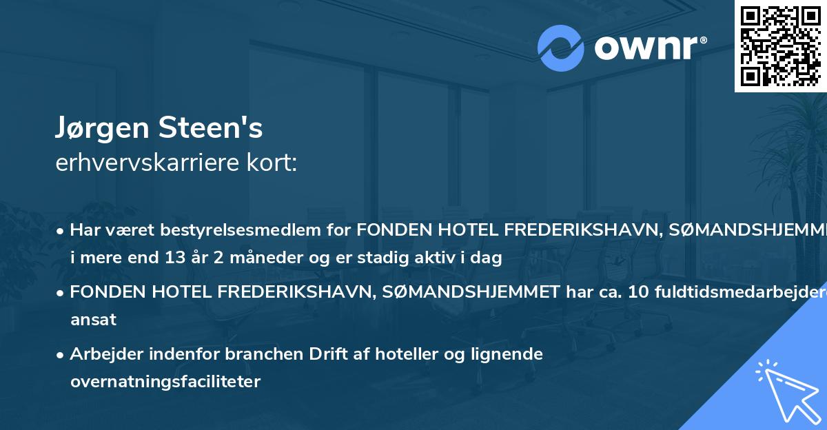 Jørgen Steen's erhvervskarriere kort