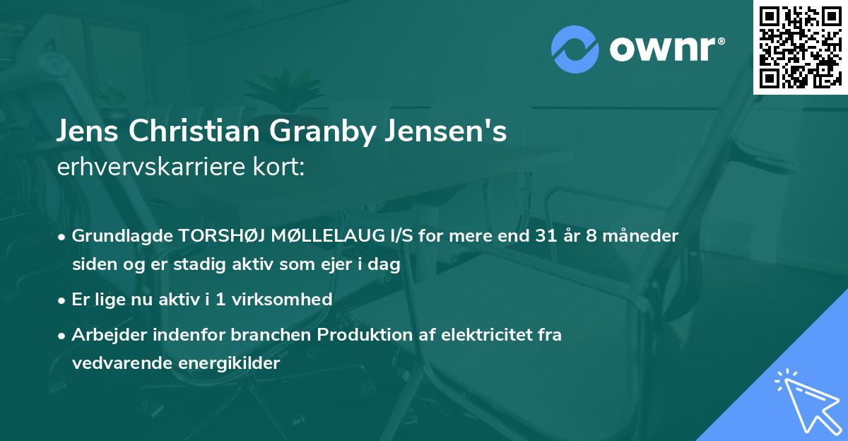 Jens Christian Granby Jensen's erhvervskarriere kort