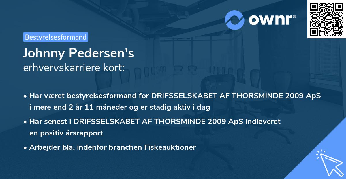 Johnny Pedersen's erhvervskarriere kort