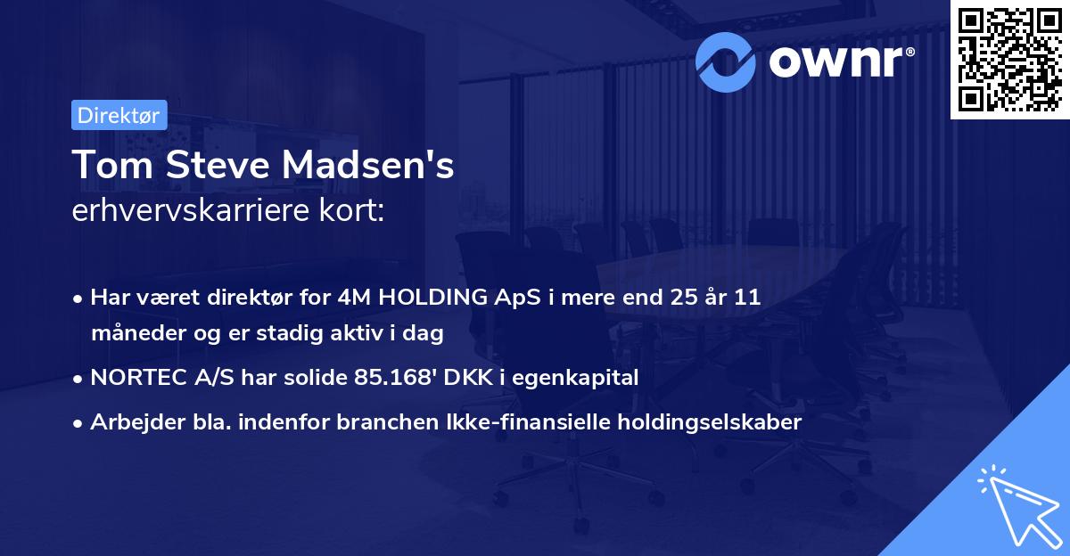 Tom Steve Madsen's erhvervskarriere kort