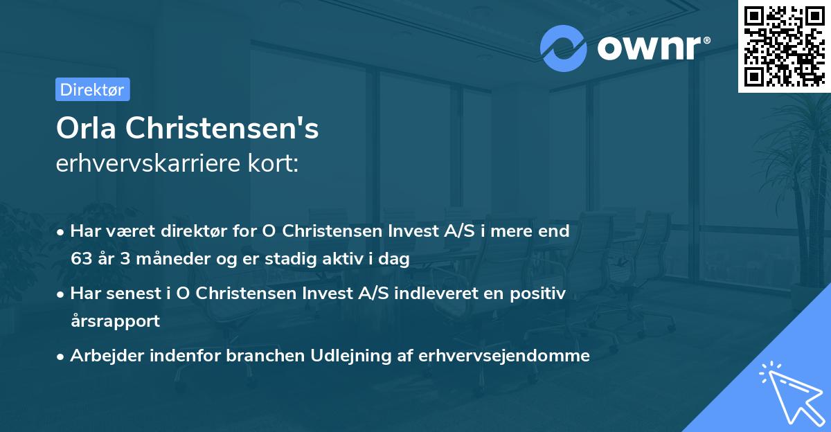 Orla Christensen's erhvervskarriere kort