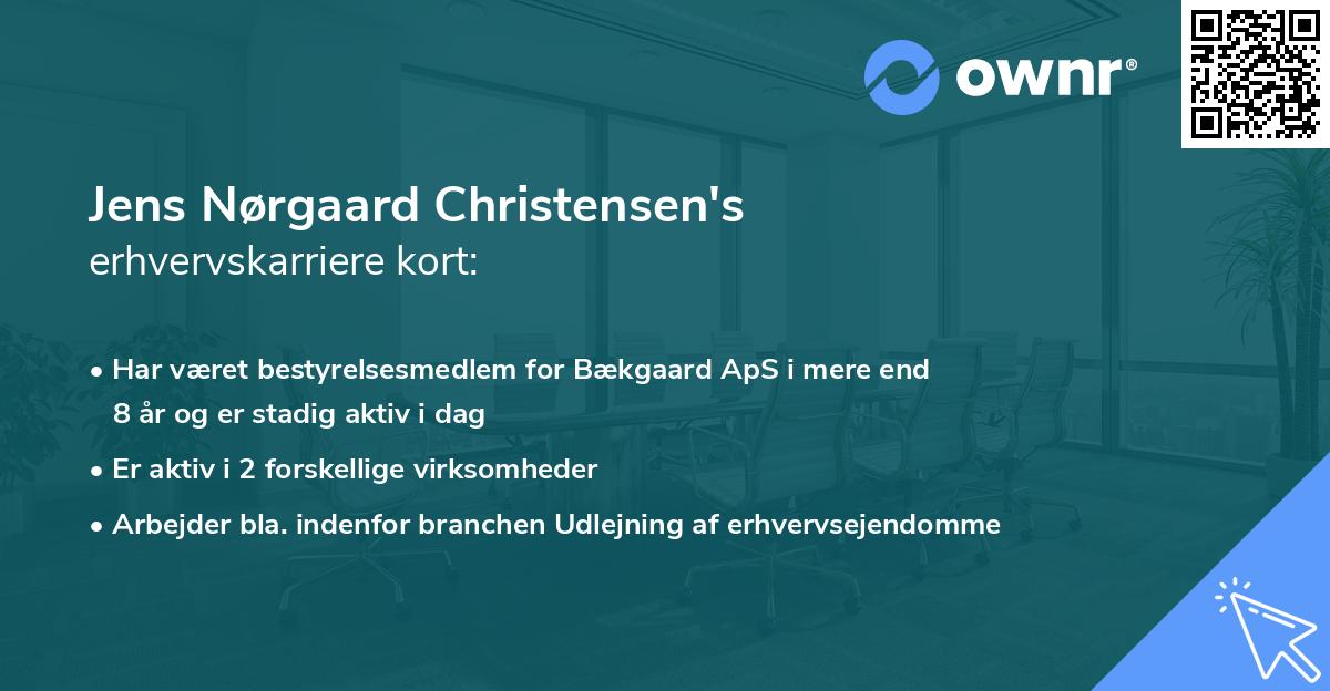 Jens Nørgaard Christensen's erhvervskarriere kort