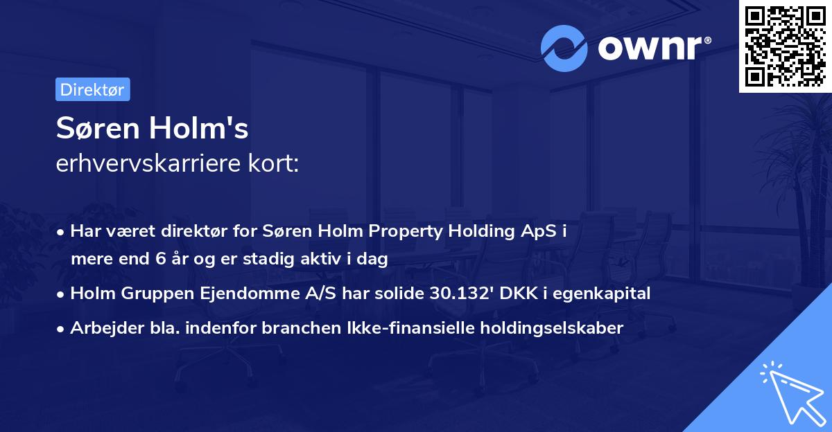 Søren Holm's erhvervskarriere kort
