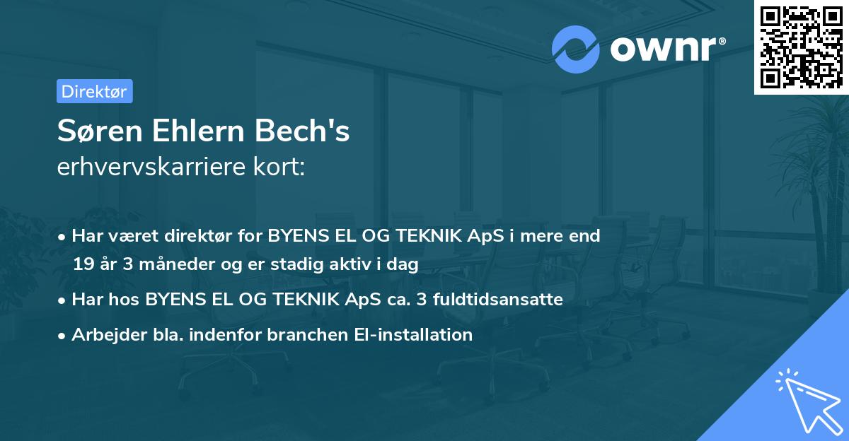 Søren Ehlern Bech's erhvervskarriere kort