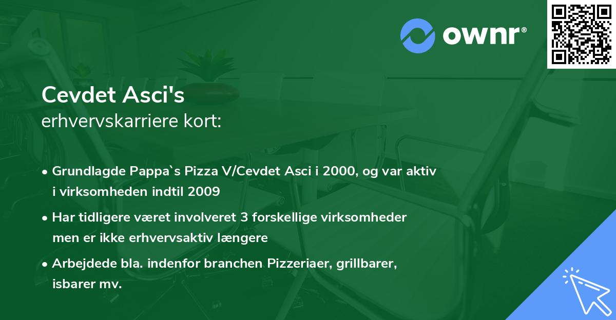 Cevdet Asci's erhvervskarriere kort