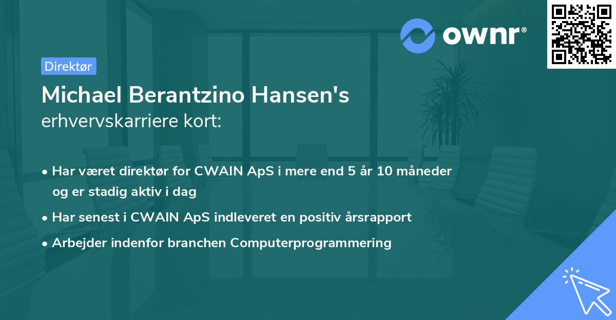 Michael Berantzino Hansen's erhvervskarriere kort