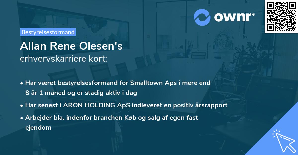Allan Rene Olesen's erhvervskarriere kort