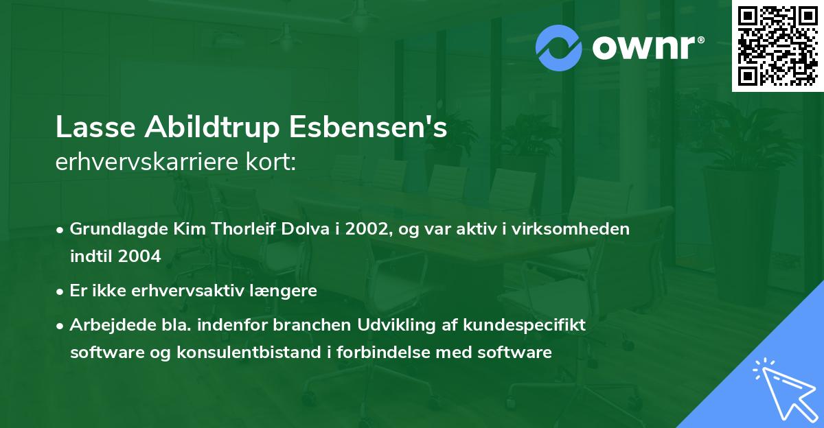 Lasse Abildtrup Esbensen's erhvervskarriere kort
