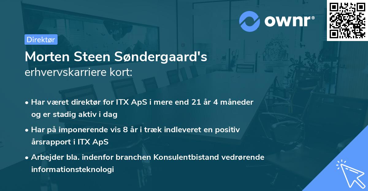 Morten Steen Søndergaard's erhvervskarriere kort